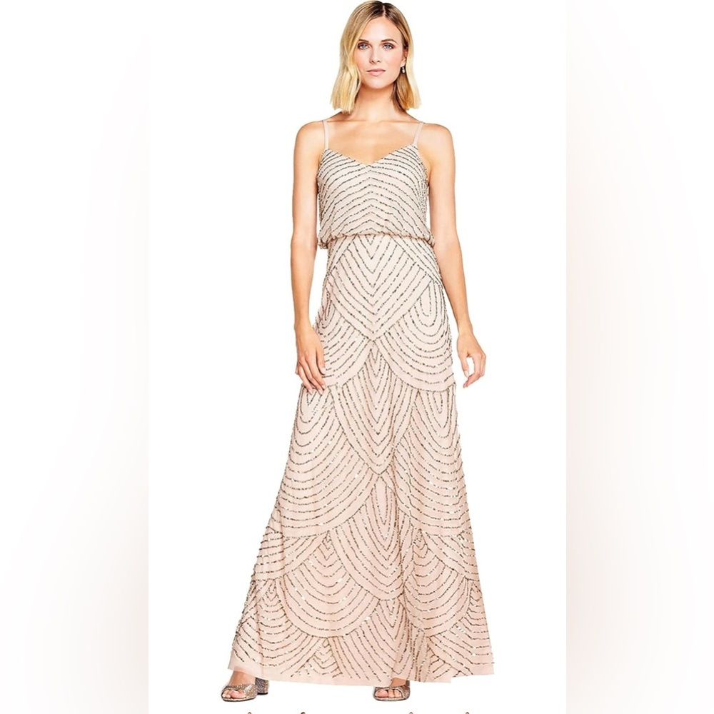 Adrianna Papell Long Beaded Dress